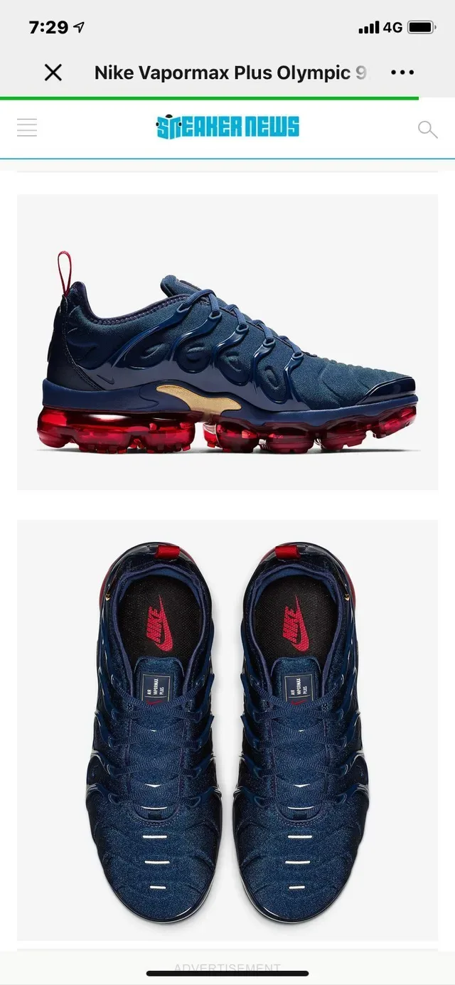 Nike Air VaporMax Plus Navy Blue and Red Lifestyle Sneakers 7