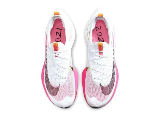 Nike Air Zoom Alphafly सफेद गुलाबी इंजीनियर्ड निट अपर फुल लेंथ ZoomX फोम रनिंग शूज 3
