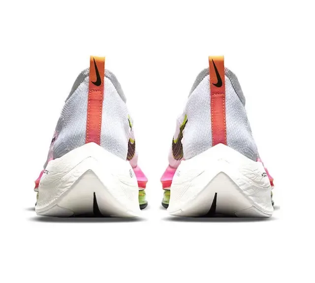 Nike Air Zoom Alphafly सफेद गुलाबी इंजीनियर्ड निट अपर फुल लेंथ ZoomX फोम रनिंग शूज 4