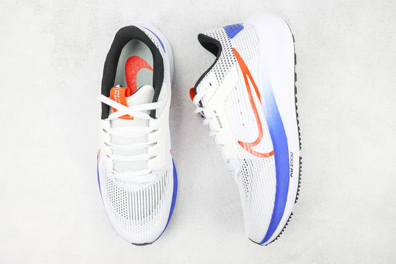 Nike Air Zoom Pegasus 40 White Orange Blue Running Shoes 3