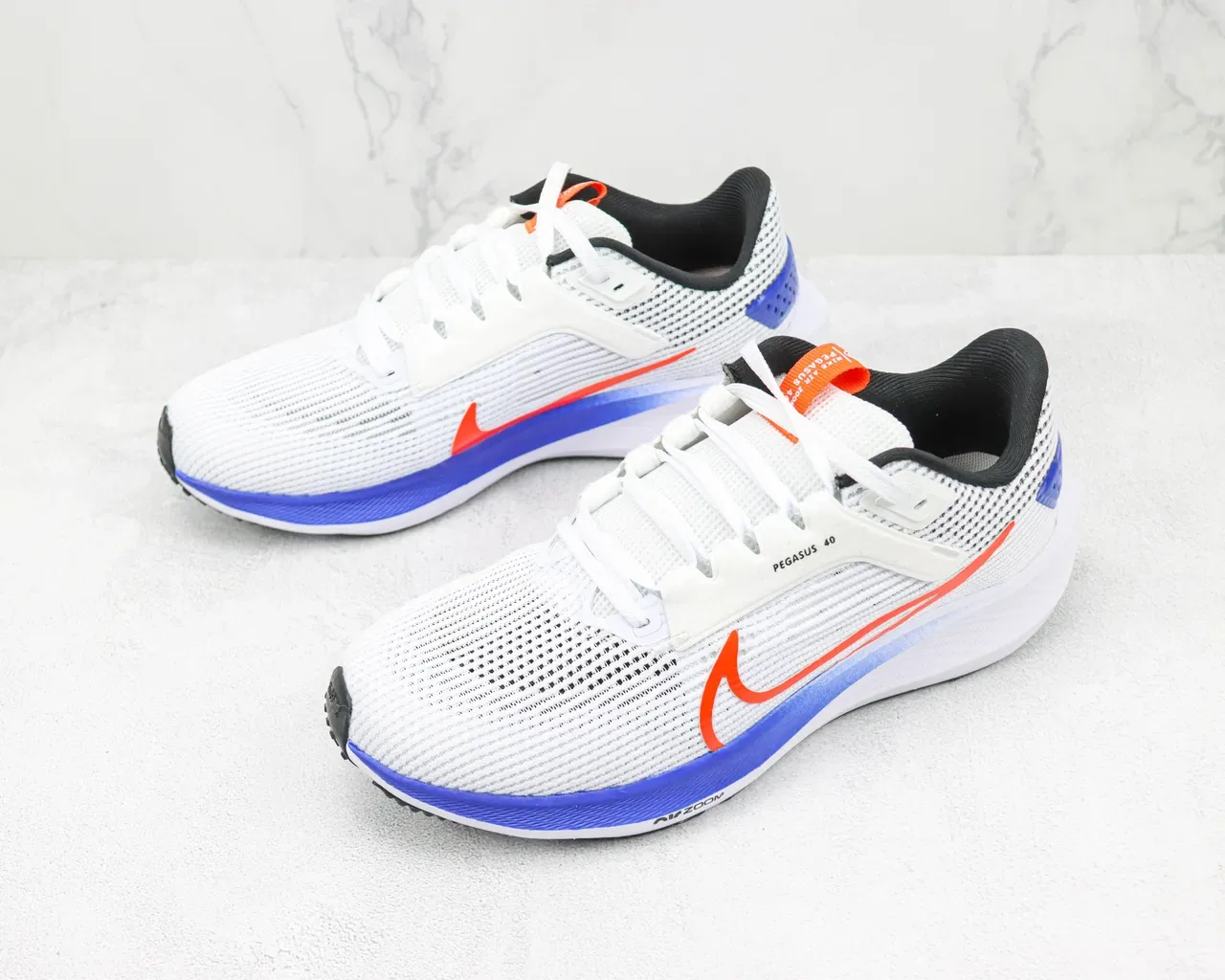 Nike Air Zoom Pegasus 40 White Orange Blue Running Shoes 4