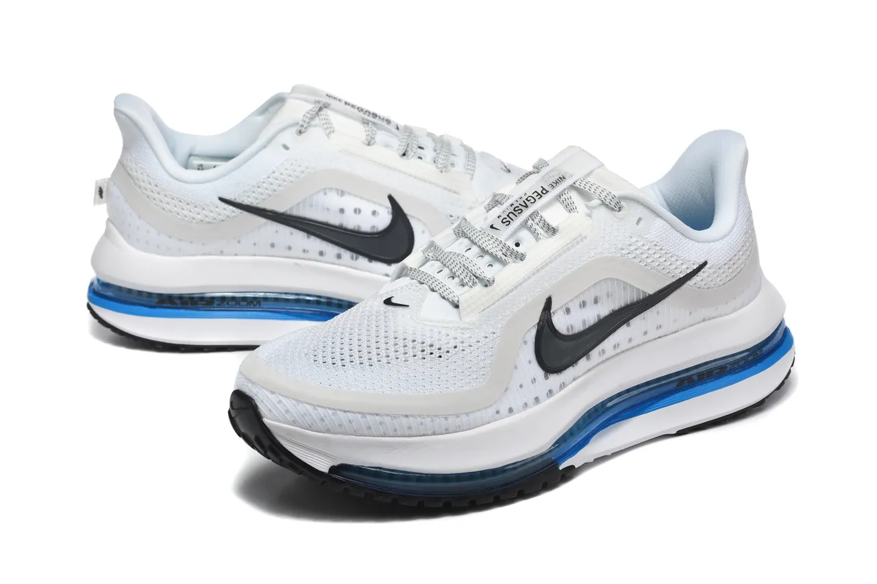 Nike Air Zoom Pegasus 白色蓝色工程网面鞋面全长可见单元跑鞋 4