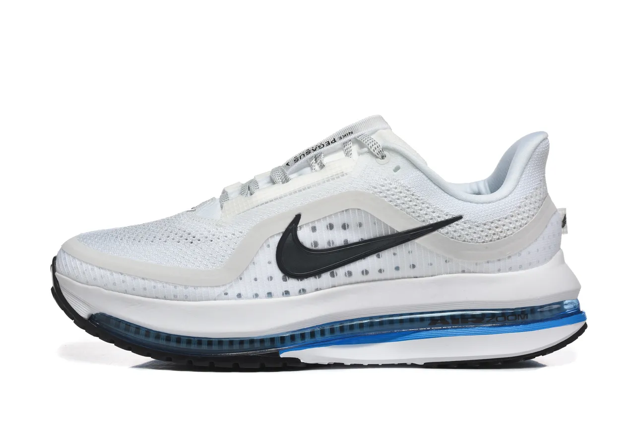 Nike Air Zoom Pegasus 白色蓝色工程网面鞋面全长可见单元跑鞋 7