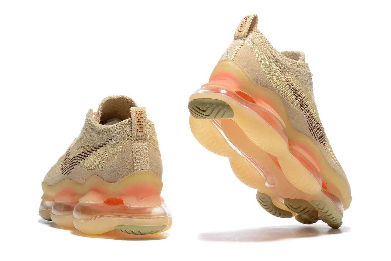 Nike Beige and Orange Translucent Midsole Knit Lifestyle Sneaker 2