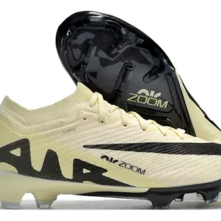 Nike Beige Noir Tricot Supérieur Air Zoom Cushioning Terrain Firme Chaussures de Football