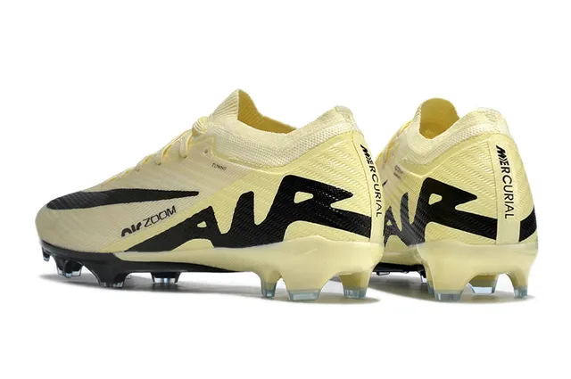 Nike Beige Noir Tricot Supérieur Air Zoom Cushioning Terrain Firme Chaussures de Football 4