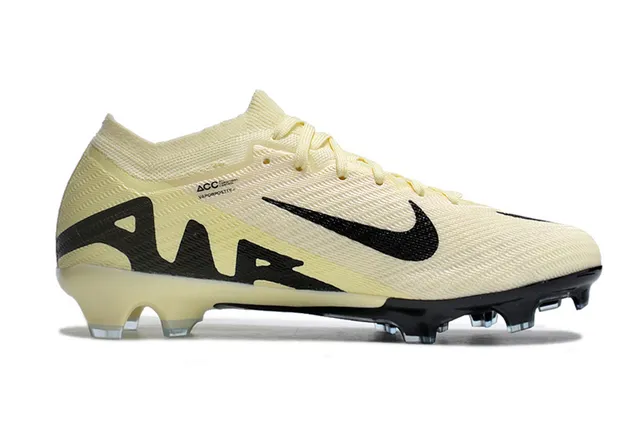 Nike Beige Noir Tricot Supérieur Air Zoom Cushioning Terrain Firme Chaussures de Football 5