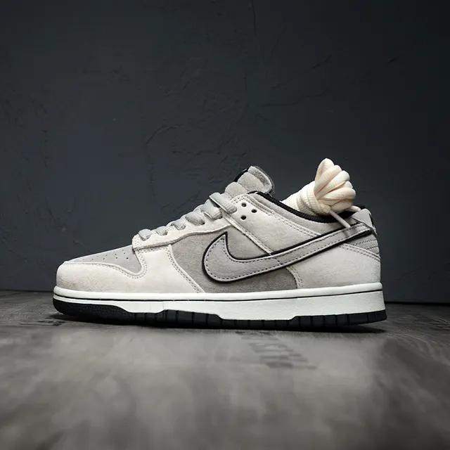 Nike बेज काला लो-टॉप सूड अपर स्केटबोर्ड जूते 7