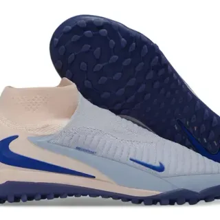 Nike Beige Azul Sock-Fit Flyknit Upper Low-Profile Outsole Turf Tênis de futebol