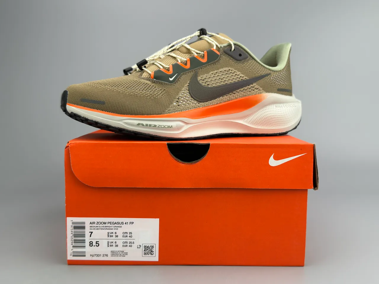 Nike Beige Orange Engineered Mesh Upper Dual-Density Midsole Running Shoes 4