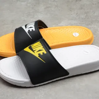 Nike Benassi Negro Blanco Tirante Único Moldada EVA Plantilla Chanclas
