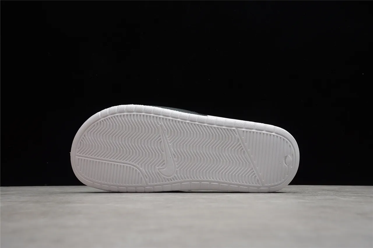 Nike Benassi Black White Single-Strap Molded EVA Footbed Slippers 8