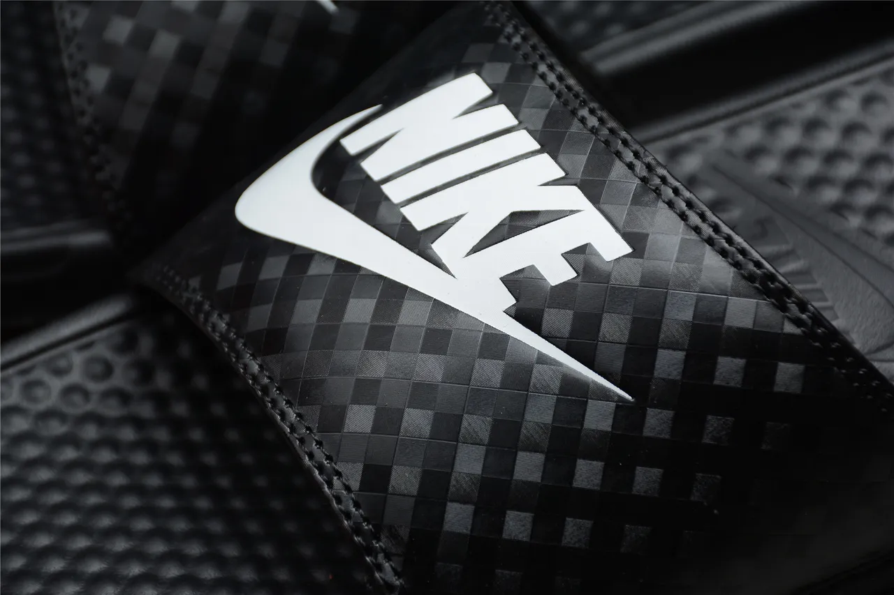 Nike Benassi JDI Black Checkered Strap Slippers 12