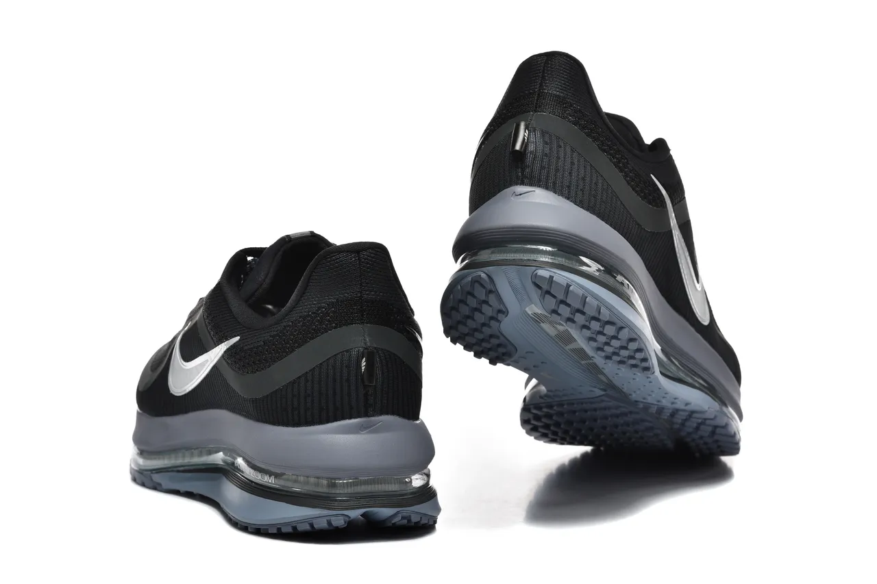 Nike Black Gray Knit Upper Full-Length Visible Air Unit Running Shoes 2