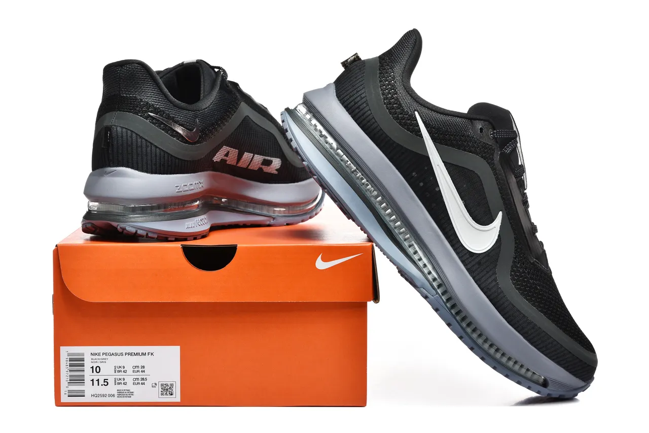 Nike Black Gray Knit Upper Full-Length Visible Air Unit Running Shoes 8