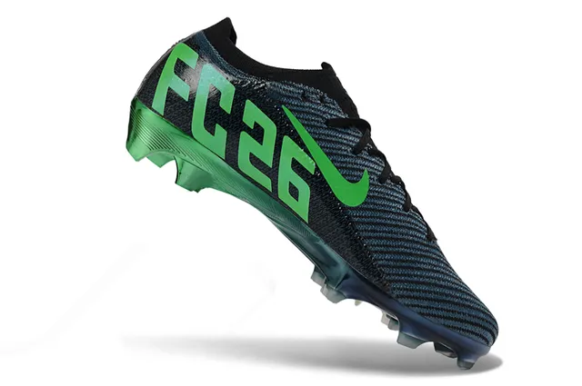 Nike Black Green লো-কাট সক-ফিট আপার টেক্সচার্ড নিট কনস্ট্রাকশন ফার্ম-গ্রাউন্ড ফুটবল জুতো 2