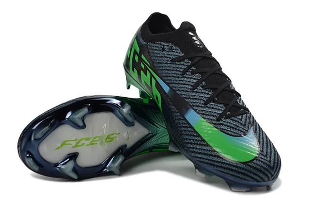 Nike Black Green লো-কাট সক-ফিট আপার টেক্সচার্ড নিট কনস্ট্রাকশন ফার্ম-গ্রাউন্ড ফুটবল জুতো 4