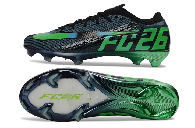 Nike Black Green লো-কাট সক-ফিট আপার টেক্সচার্ড নিট কনস্ট্রাকশন ফার্ম-গ্রাউন্ড ফুটবল জুতো 6