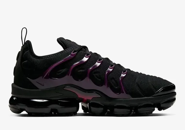 Nike Black Purple Knit Upper Glossy TPU Cage Lifestyle Sneakers 5