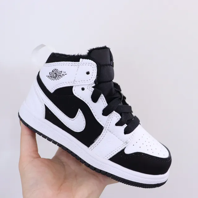 Nike काला सफेद हाई-टॉप पैडेड कॉलर बास्केटबॉल जूते 19