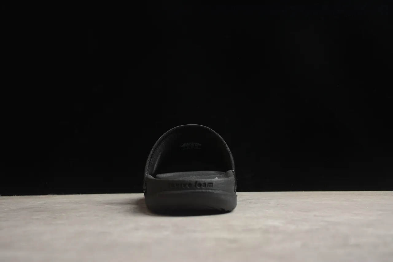 Nike Black White Molded EVA Sole Single Wide Strap Slippers 9