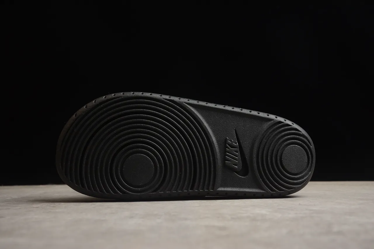 Nike Black White Molded EVA Sole Single Wide Strap Slippers 10