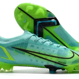 Nike Blue Green Low-Cut Sock-Fit Upper Firm-Ground Soccer Shoes