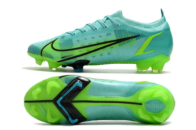 Nike أزرق أخضر منخفض القطع أعلى ملائم للجوارب أرض صلبة أحذية كرة القدم 2