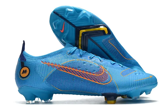 Nike Blue Orange Low-Cut Mesh-and-Synthetic Overlay Firm-Ground Soccer Shoes 2