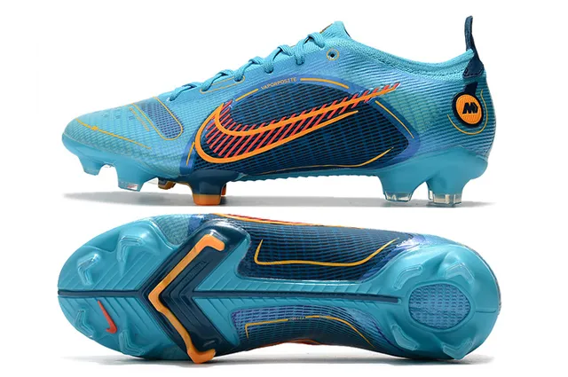 Nike Blue Orange Low-Cut Mesh-and-Synthetic Overlay Firm-Ground Soccer Shoes 3