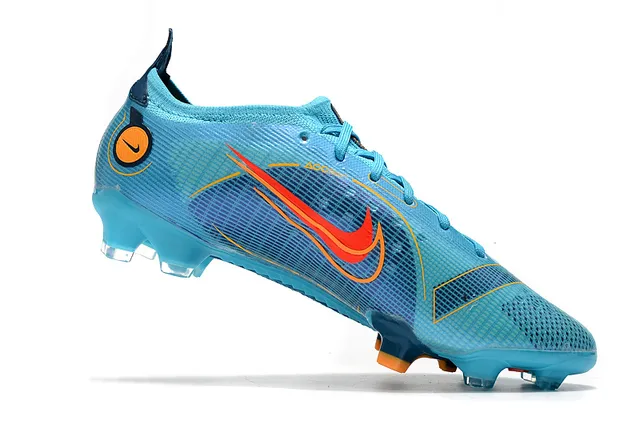 Nike Blue Orange Low-Cut Mesh-and-Synthetic Overlay Firm-Ground Soccer Shoes 4