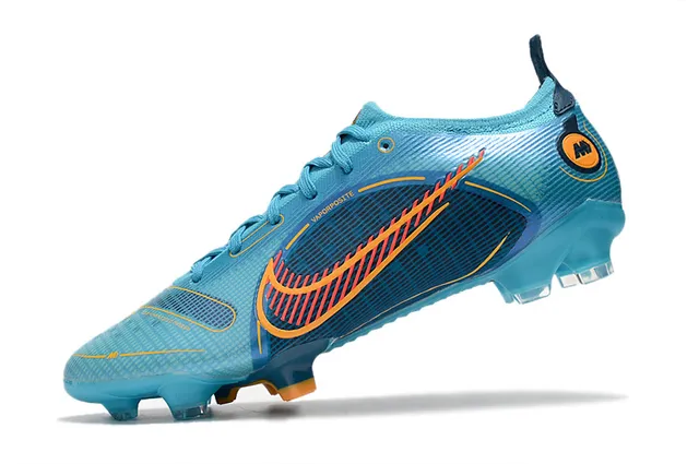 Nike Blue Orange Low-Cut Mesh-and-Synthetic Overlay Firm-Ground Soccer Shoes 5