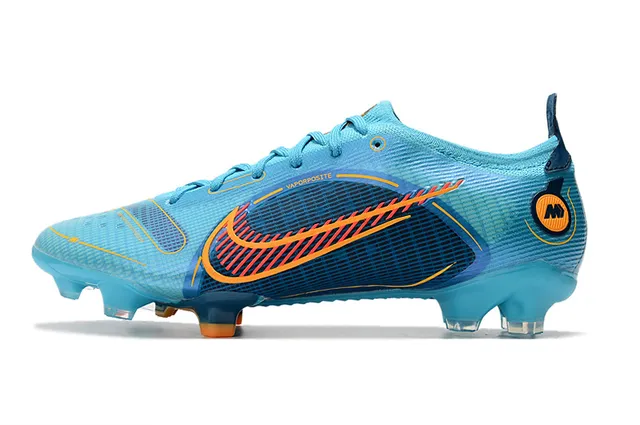 Nike Blue Orange Low-Cut Mesh-and-Synthetic Overlay Firm-Ground Soccer Shoes 6
