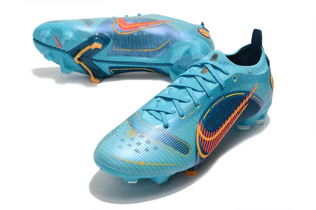 Nike Blue Orange Low-Cut Mesh-and-Synthetic Overlay Firm-Ground Soccer Shoes 7