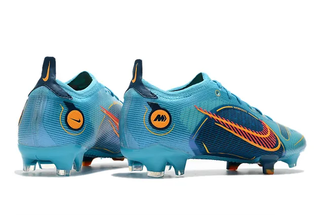Nike Blue Orange Low-Cut Mesh-and-Synthetic Overlay Firm-Ground Soccer Shoes 8