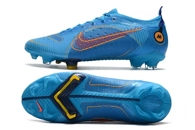 Nike Blue Orange Low-Cut Mesh-and-Synthetic Overlay Firm-Ground Soccer Shoes 9