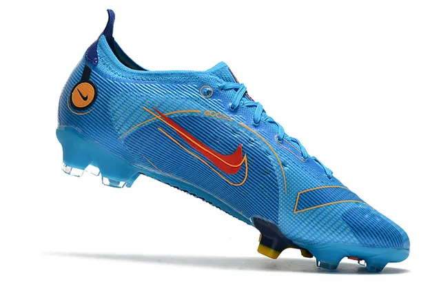 Nike Blue Orange Low-Cut Mesh-and-Synthetic Overlay Firm-Ground Soccer Shoes 10