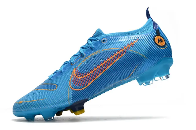 Nike Blue Orange Low-Cut Mesh-and-Synthetic Overlay Firm-Ground Soccer Shoes 11