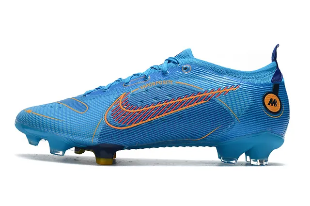 Nike Blue Orange Low-Cut Mesh-and-Synthetic Overlay Firm-Ground Soccer Shoes 12
