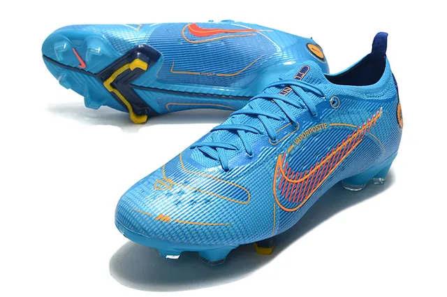 Nike Blue Orange Low-Cut Mesh-and-Synthetic Overlay Firm-Ground Soccer Shoes 13