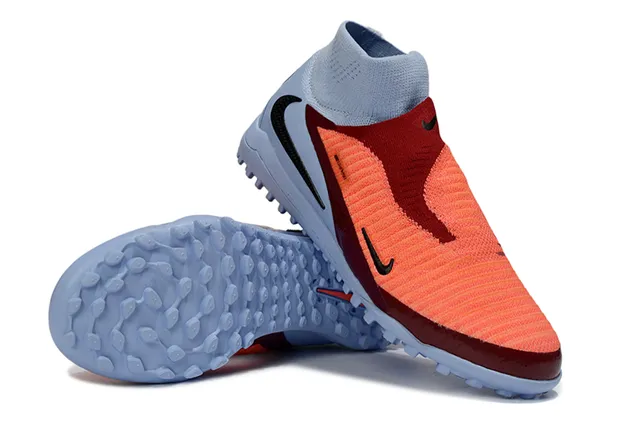 Nike Bleu Orange Ajustement Chaussette Col Tricoté Asymétrique Synthétique Cage Turf Chaussures de football 3