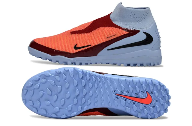 Nike Bleu Orange Ajustement Chaussette Col Tricoté Asymétrique Synthétique Cage Turf Chaussures de football 6
