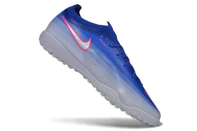 Nike Blue Pink Gradient Knit Upper Low-Cut Sock-Like Collar Turf Soccer Shoes 2