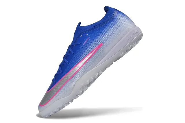 Nike Blue Pink Gradient Knit Upper Low-Cut Sock-Like Collar Turf Soccer Shoes 3