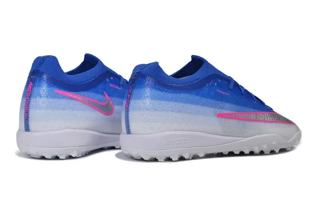 Nike Blue Pink Gradient Knit Upper Low-Cut Sock-Like Collar Turf Soccer Shoes 5