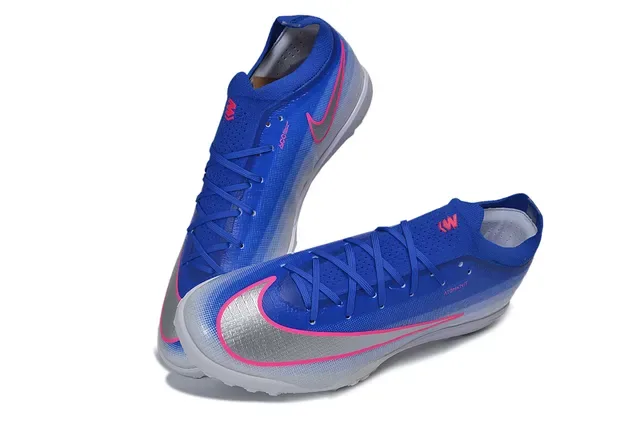 Nike Blue Pink Gradient Knit Upper Low-Cut Sock-Like Collar Turf Soccer Shoes 7
