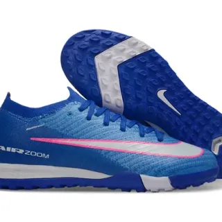 Nike Air Zoom Cushioning Turf Soccer Shoes Upper Knit Azul e Rosa