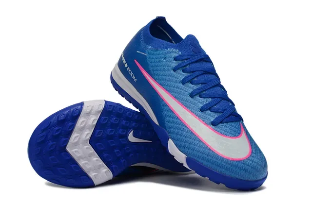 Nike Air Zoom Cushioning Turf Soccer Shoes Upper Knit Azul y Rosa 2