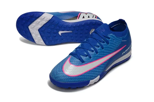 Nike Air Zoom Cushioning Turf Soccer Shoes Upper Knit Azul y Rosa 3