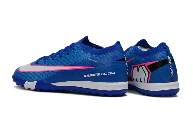 Nike Air Zoom Cushioning Turf Soccer Shoes Upper Knit Azul y Rosa 4